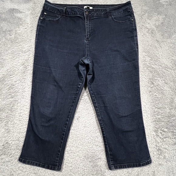 Dana‎ Buchman Cropped Jeans Women's 18 38x22 High Rise 5-Pocket - Picture 1 of 11